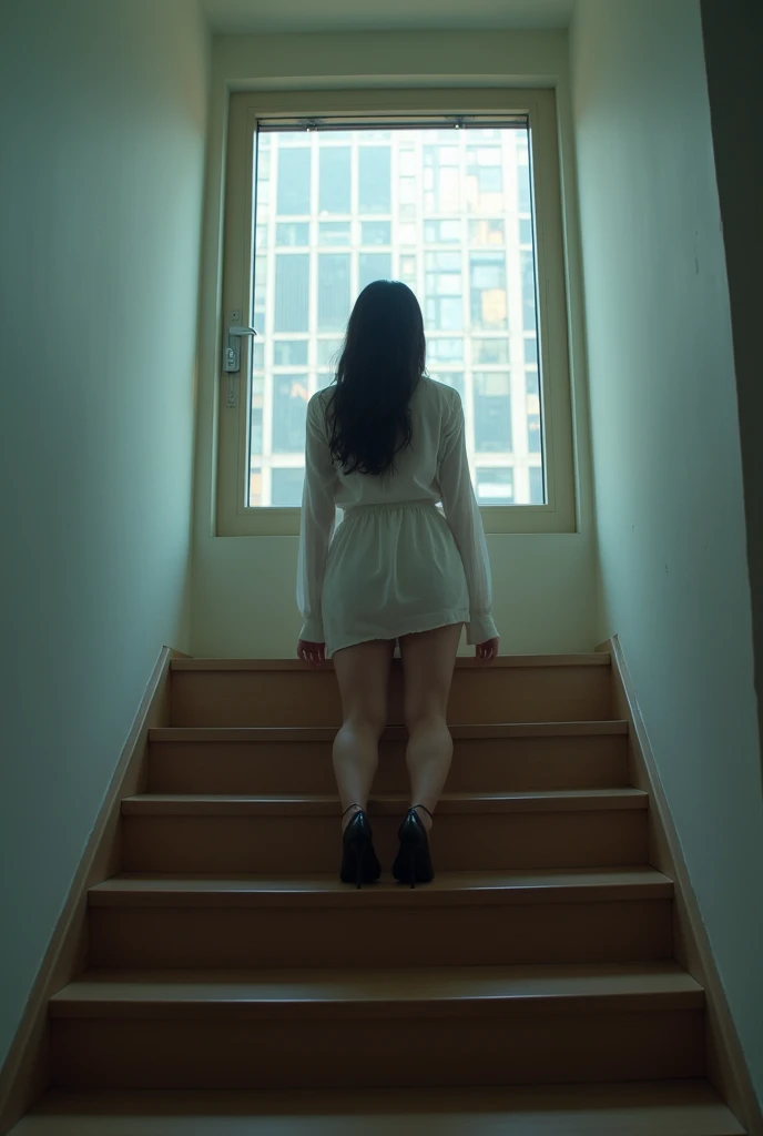 (8k,Movie,16mm wide-angle lens,Aperture 8,Multi-angle shooting,Rich in details )Chinese,Asian,in a New York office building ,secretary,wear glasses,Cool colors,miniskirt,High heel,exposed,Sexy stockings,Expose,Expose内衣,A large hotel room,Sit on the stairs,Terrace,Flirty,Romantic,Sexy woman,Looking out the window,Troubled woman,30 years old