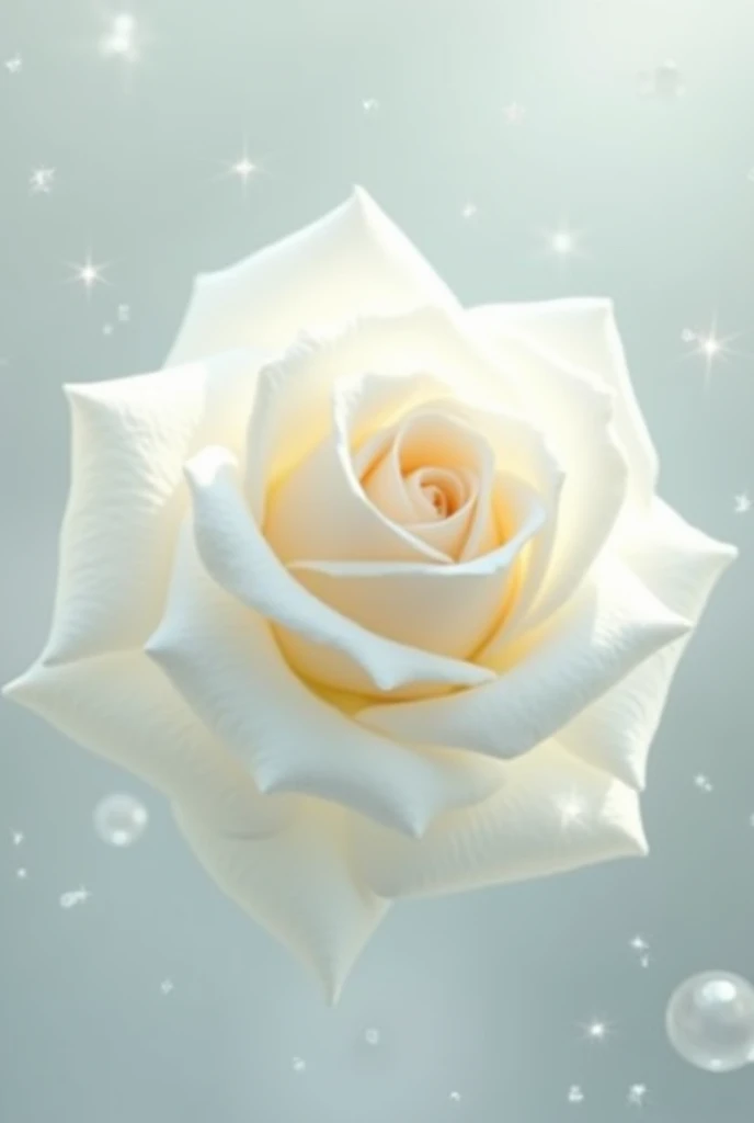 Create a cute white rose with transparent background 