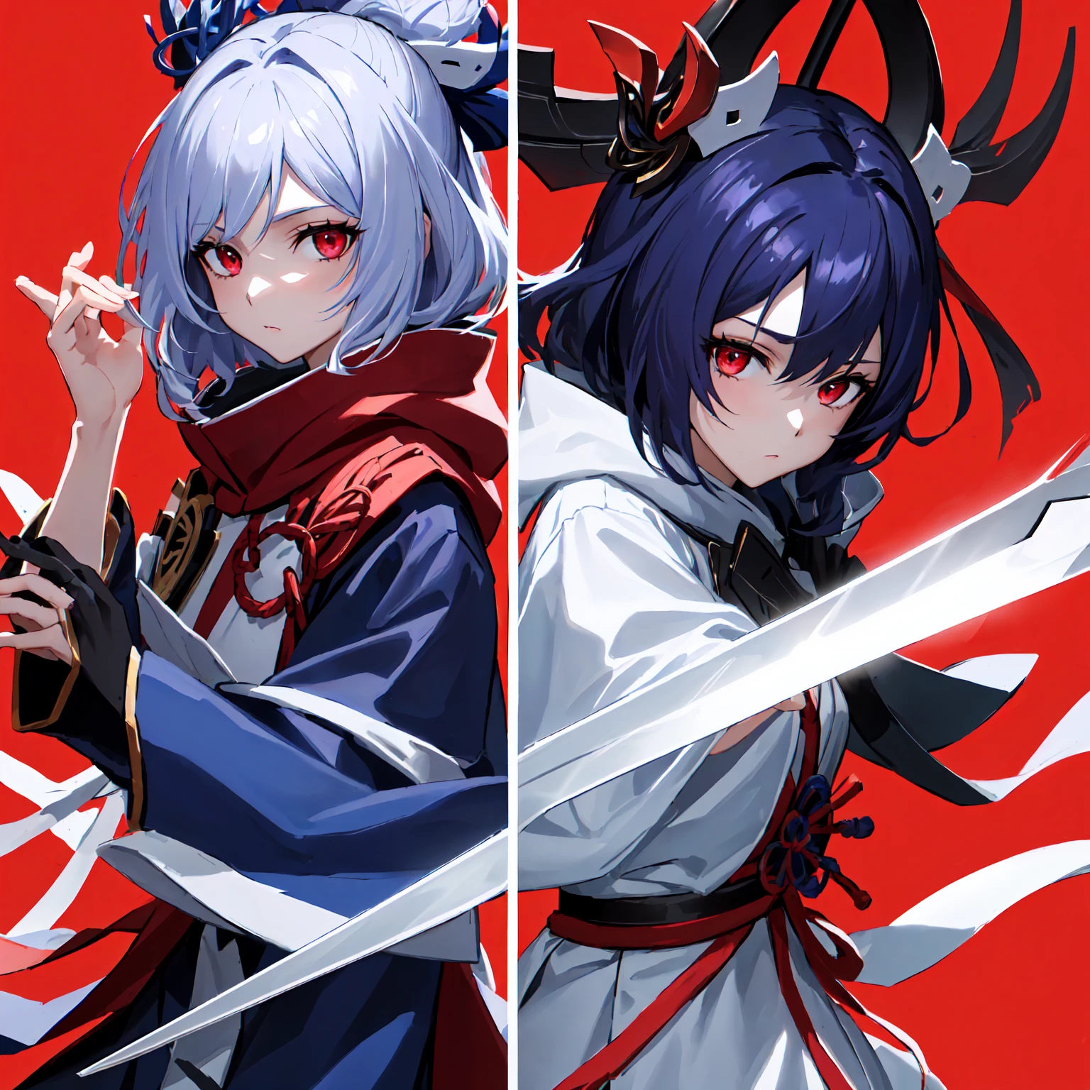 Drow Ranger arcane with a sword and cloak against a red background, cool anime 8k, best anime 4k konachan wallpaper, Onmyoji detailed art, Rossdros Sakimimichan, Onmyoji, from the arknights, Kushart Krenz Kay Art for women, kda, Work, Rossrisy 2. 5, omen from valorant