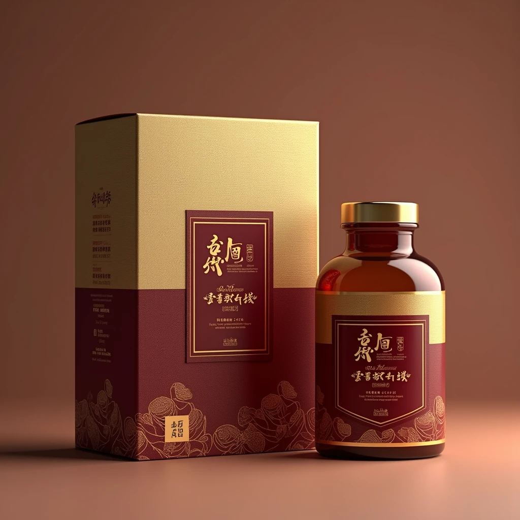 "prompt": "Create an image of an elegant and eye-catching box design for a premium Japanese deer antler and ginseng extract. The box should be designed for older adults and convey luxury and sophistication. The box dimensions are 6.5 cm (height) x 12.5 cm (width) x 28 cm (length). It should be made of 2mm thick carton with a golden fabric cover. Include a custom insert and a magnetic closure for the box. The design should highlight the high-quality ingredients like deer antler and ginseng with a luxurious color scheme, using deep gold, rich burgundy, and sophisticated accents. The branding should be prominent and stylish, with elements that emphasize exclusivity and health benefits.", "size": "3000x1500"