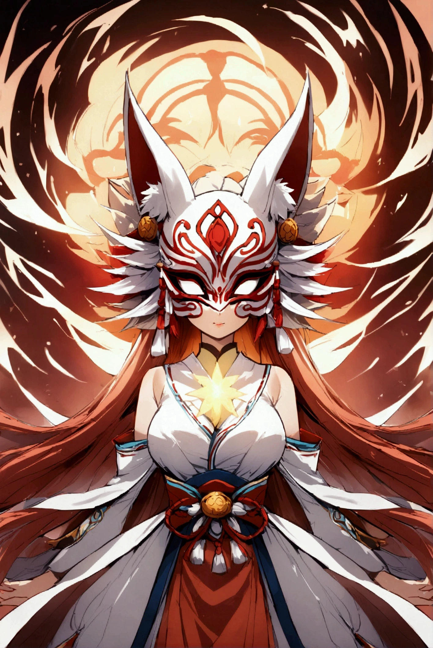 torii Shrine Maiden Mask Nine-Tailed Fox