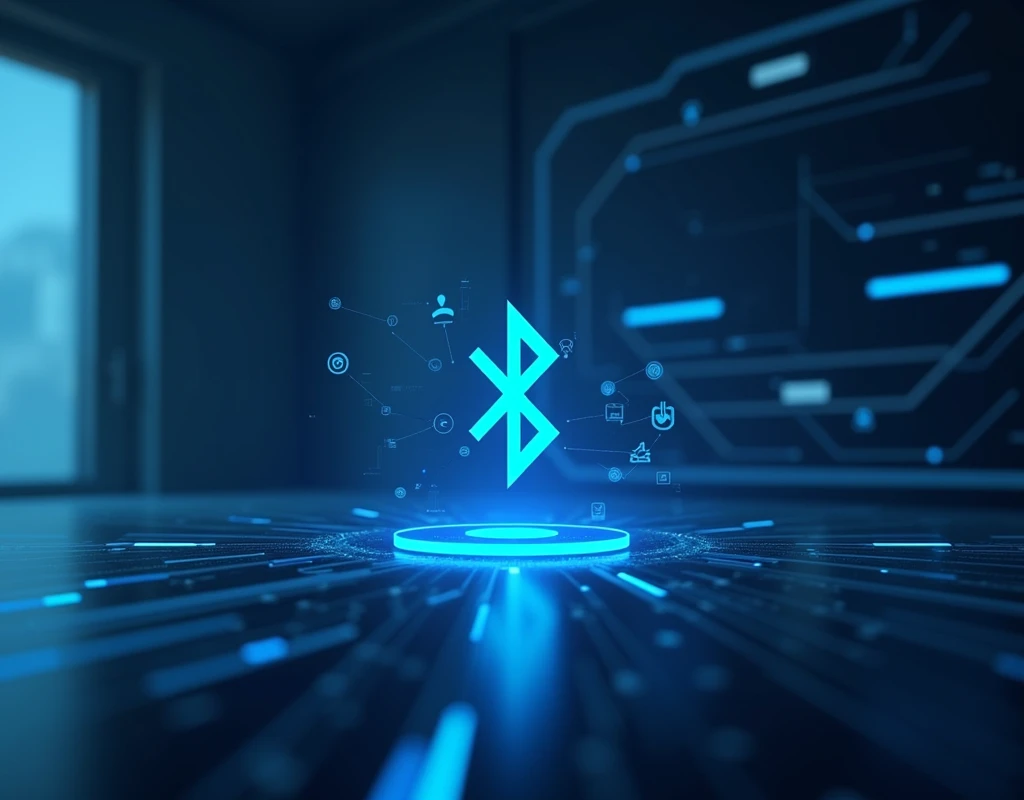 create an image that says connect to BT, with a technological theme