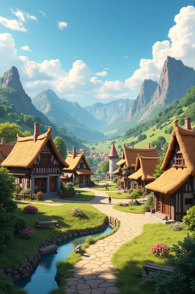 Village picture 3d