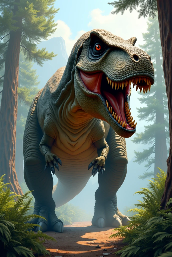 The three words Tyrannosaurus Rex create the outline of Tyrannosaurus Rex