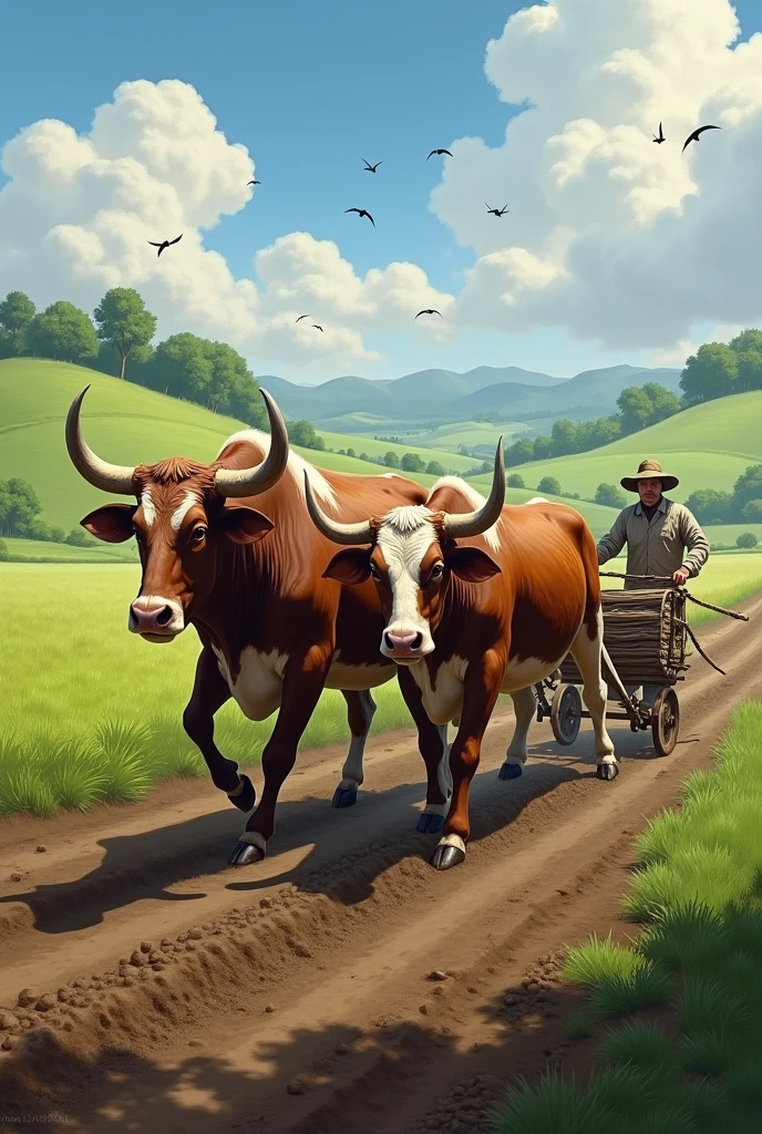 Oxen pulling a plow