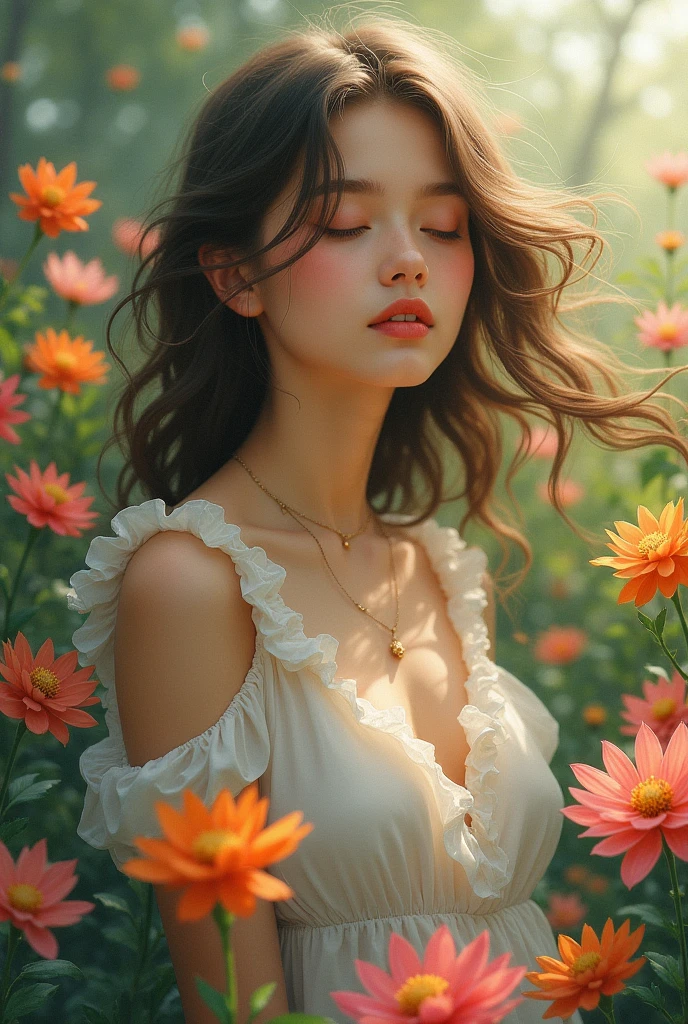 Girl with flowers