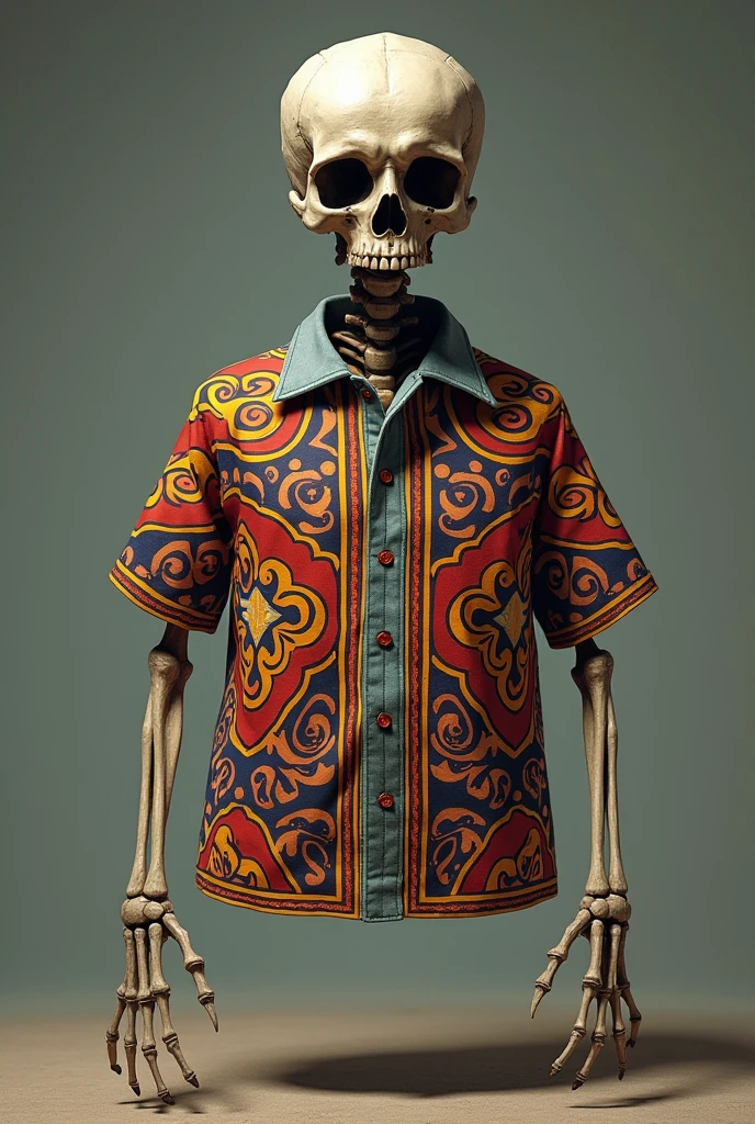 The Skeletron(a skeleton head with only arms and hands) from the game Terraria wearing a Vasco da Gama shirt