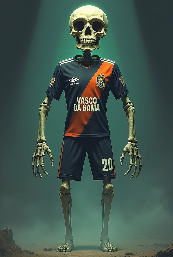 
The skeletron(a floating skeleton head with only arms and hands) from the game Terraria dressed in the Vasco da Gama team shirt
