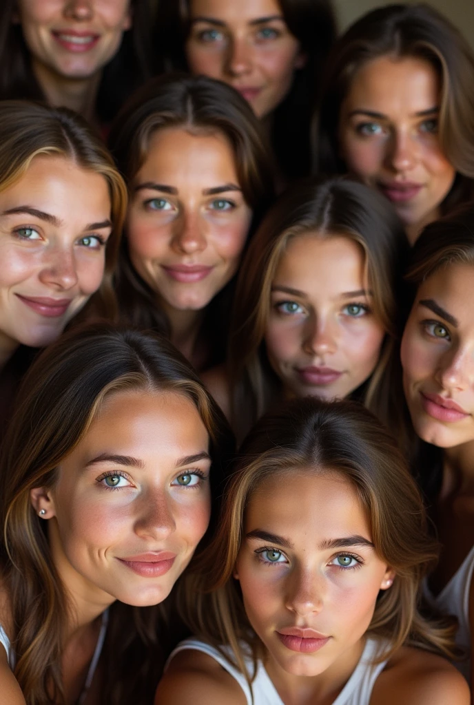 Three young naked girls with cum on their faces