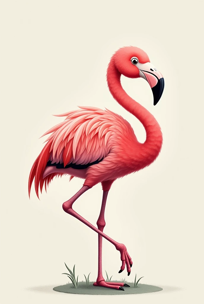 Name badge with flamingo