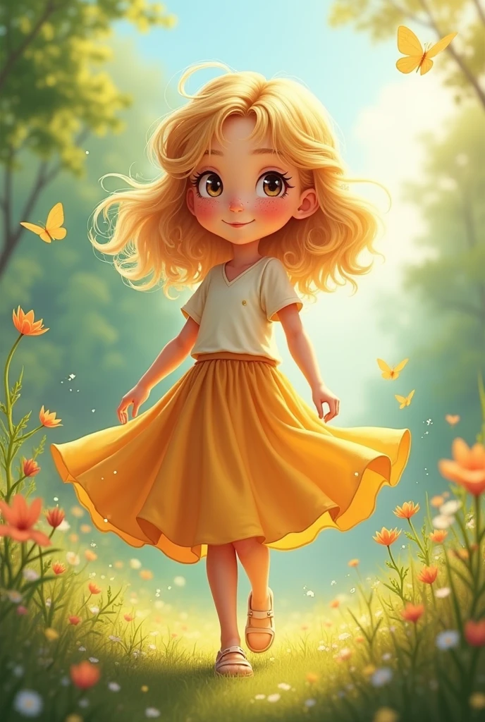 A 12 year old cutely freckled blonde skirt girl