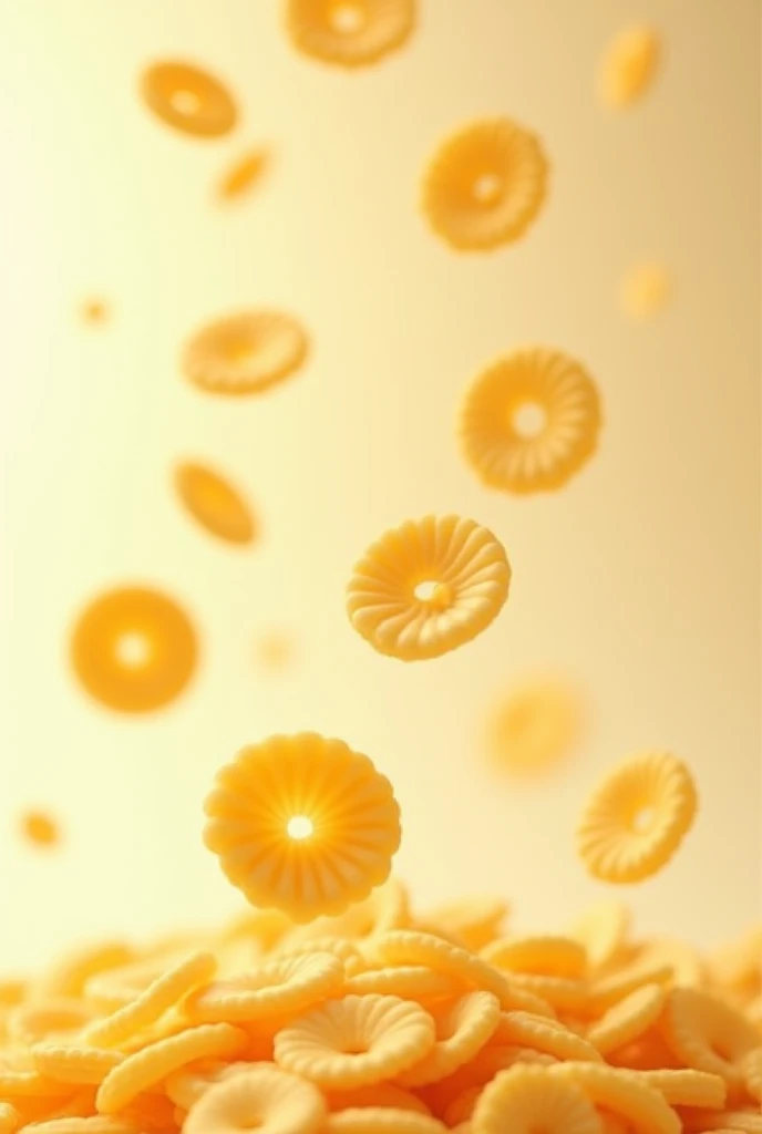 Circular corn flakes falling 