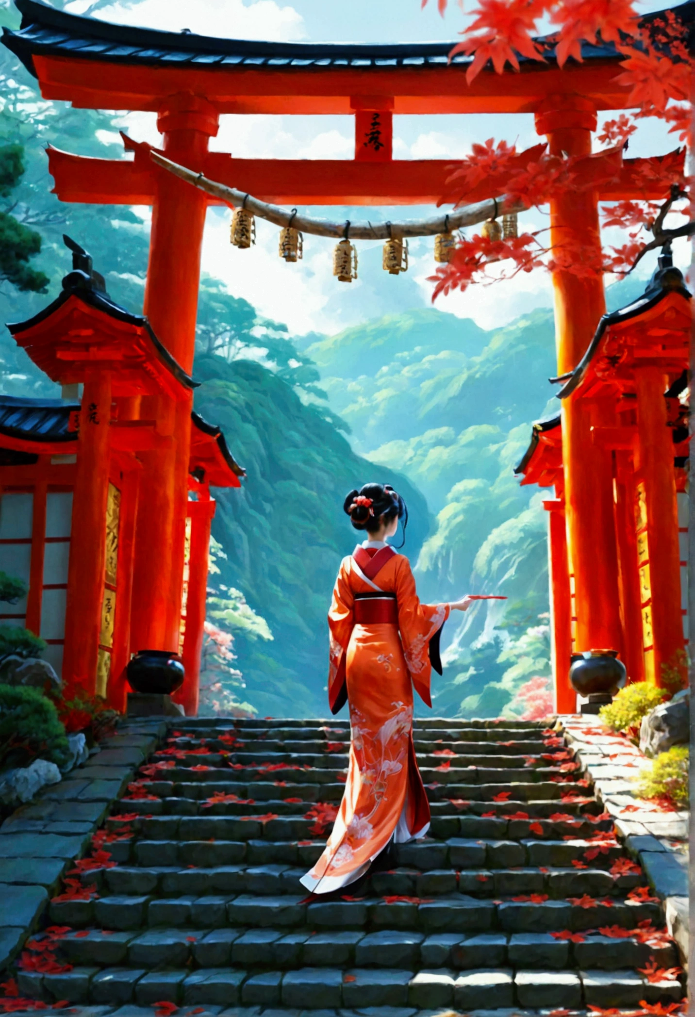 Nine-Tailed Fox torii Shrine maiden