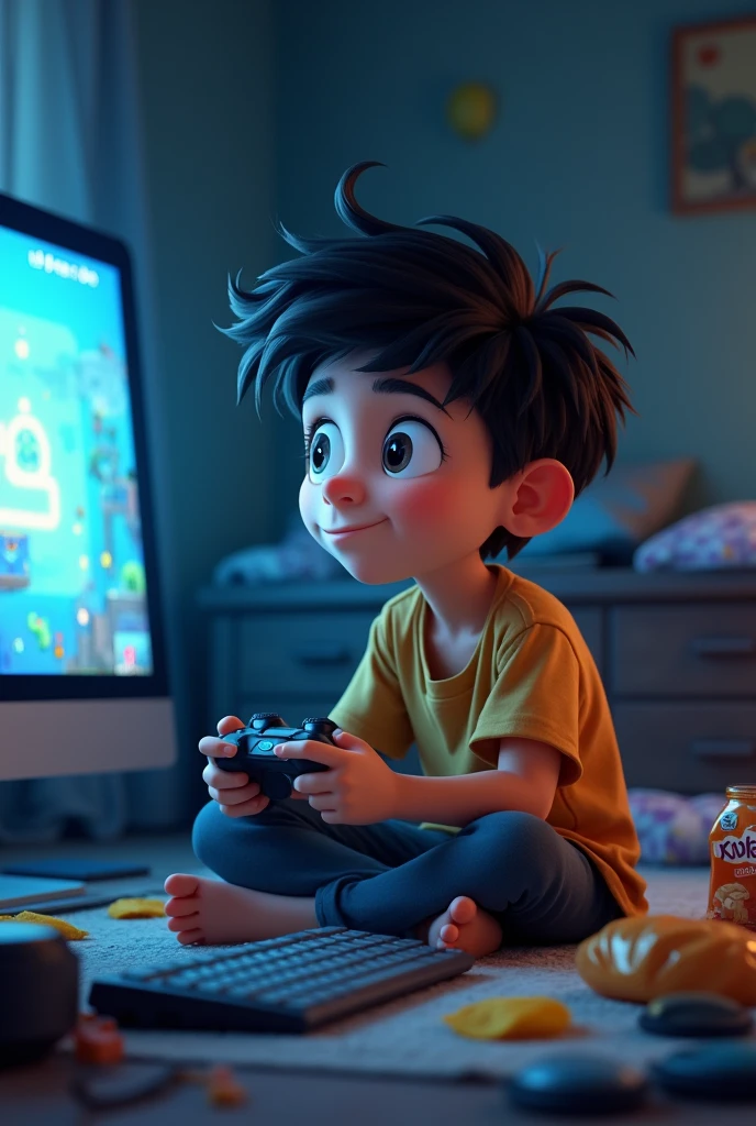 A boy playing games and his name is shahzaib