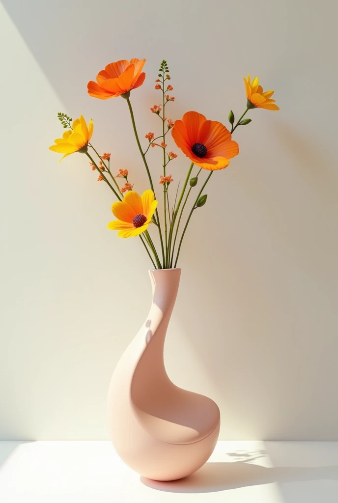 A stylish vase with flowers. The flowers don't need to be many, but they should stand out. It gives a sense of comfort and relaxation when you see it.