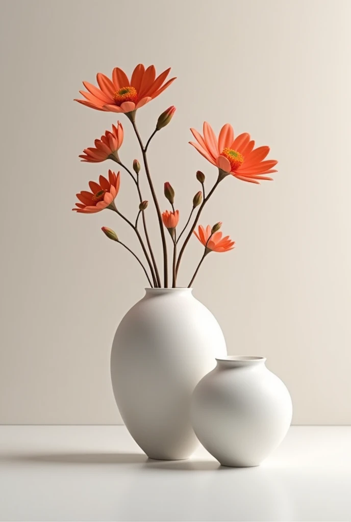 A stylish vase with flowers. The flowers don't need to be many, but they should stand out. It gives a sense of comfort and relaxation when you see it.