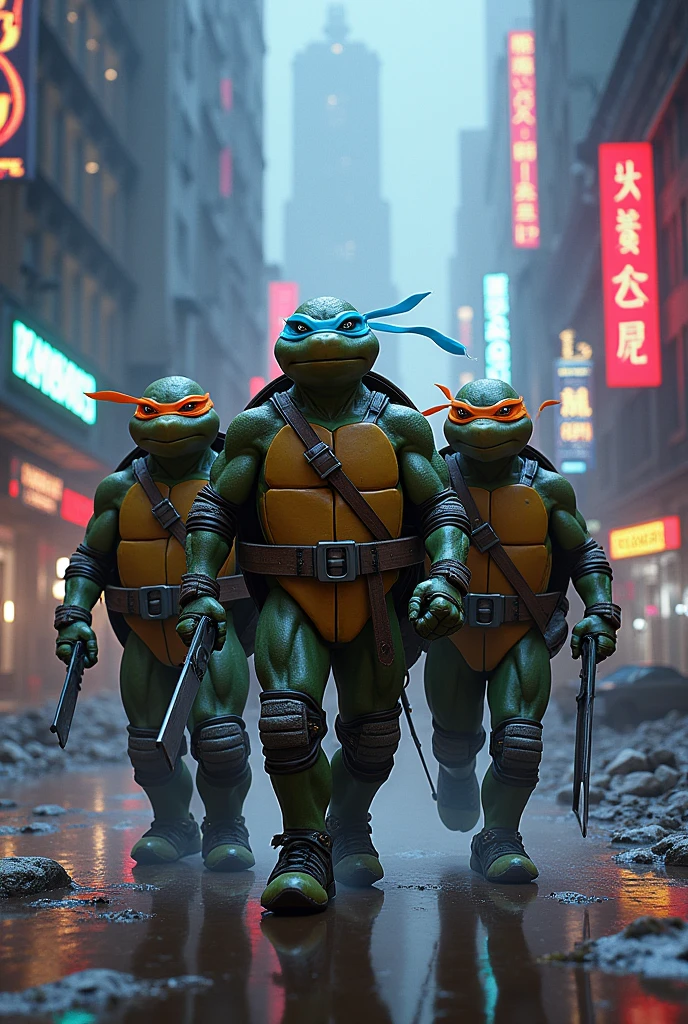 eenage Mutant Ninja Turtles in Cyberpunk style