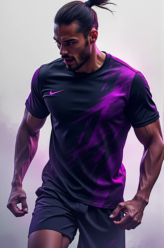 Black and purple sports shirt design