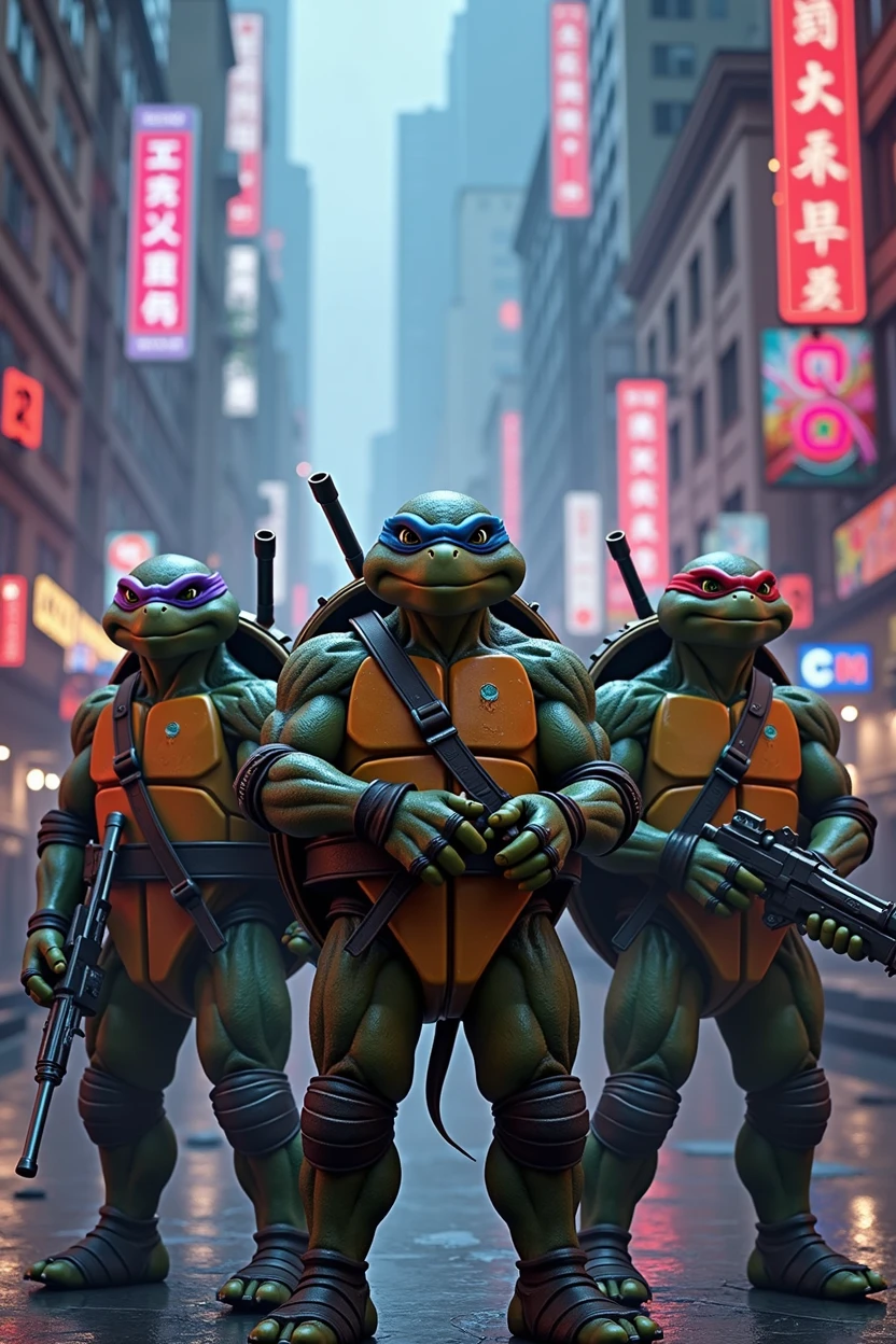 eenage Mutant Ninja Turtles in Cyberpunk style