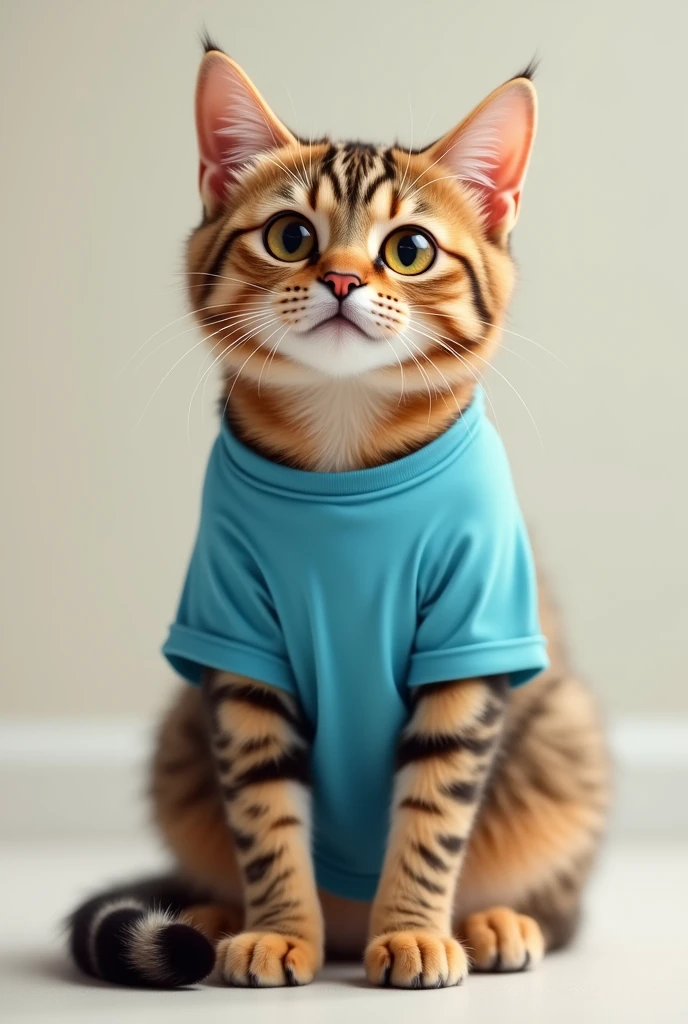 A cat wearing t shirt