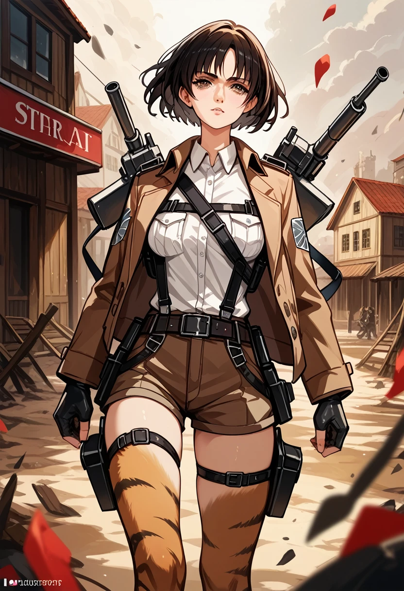 Tiger beastman, furry personalization, anthro, highly detailed exquisite fanart, makoto shinka, attack on titan covert art, shigenori soejima illustration, detailed anime character art, from metal gear, snk, clean detailed anime art, fujita goro!, from attack on titan, inspired by Kim Hwan-gi, by Bontiage.