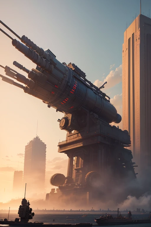 （artillery:2.0）,huge, grand, Looking up,(masterpiece, best quality, high quality, high resolution, Extremely detailed), 
