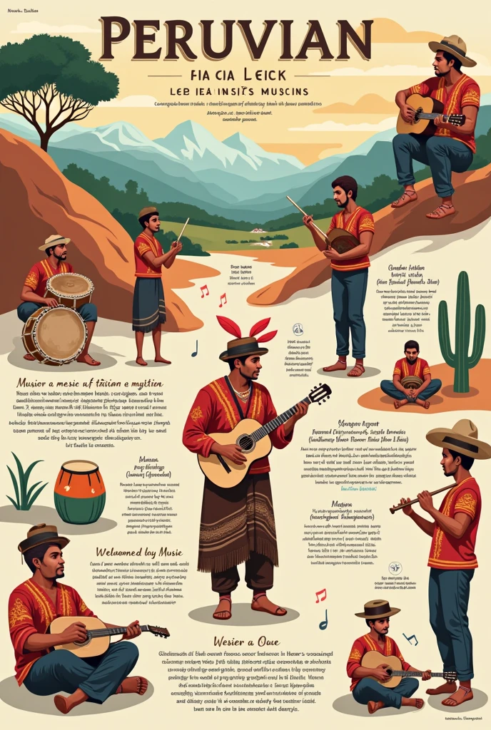 An infographic about Peruvian folklore related to music