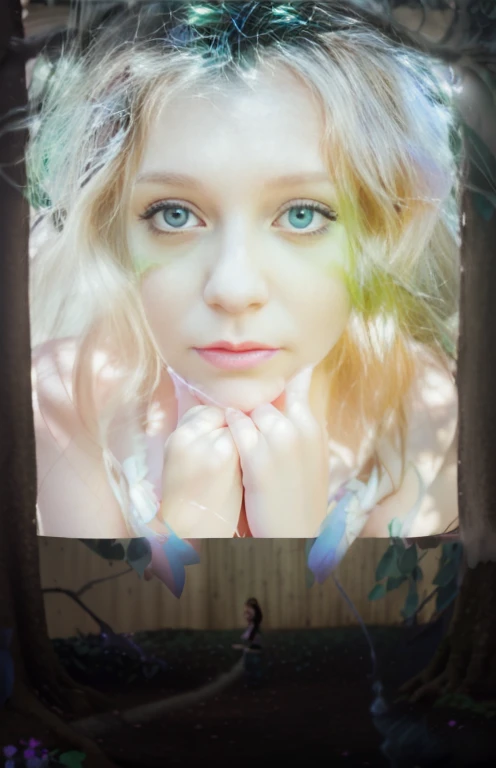 2 girls faeries; gorgeous cute beautiful; enchanted forest; ultra realistic; photo realistic; uhd; masterpiece 