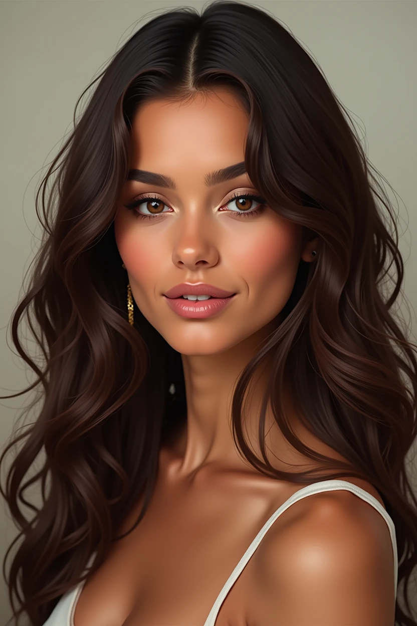Create a perfect lifelike portrait of singer Marilia Mendonza