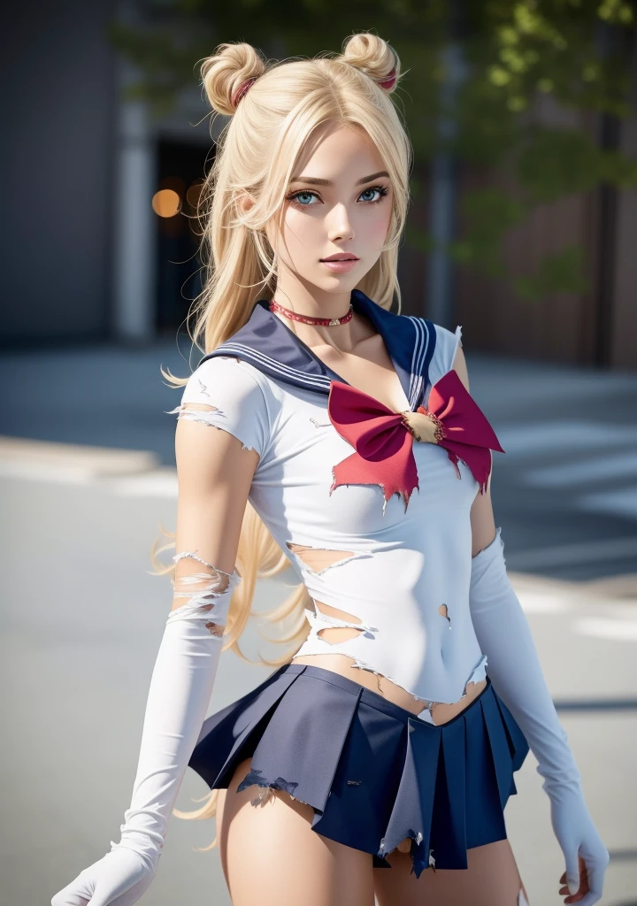 Scoop Neck,,beautiful caucasian woman,(((open neck))),slender body,light blond hair, Attractive posing, Full body, perfect detailed face, frame the head, glamour,damage costume,beautiful caucasian woman,slender full body,perfect detailed face, frame the head,wear torn,(torn clothes:1.5),,,((a school girl in ripped Japanese sailor school uniform)),(night sea background:1.2),shiny skin