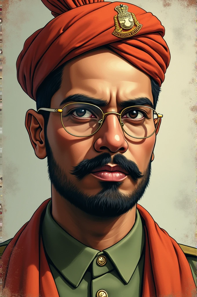 Portrait image of "subash Chandra Bose" Indian freedom fighter