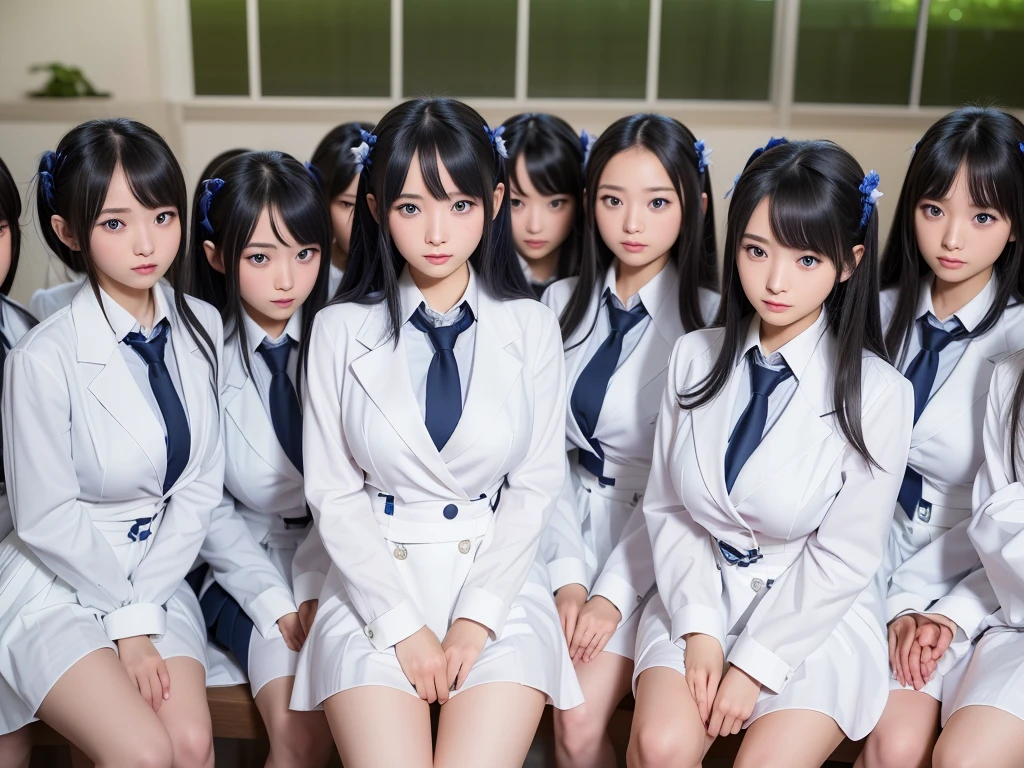 (((clone girls art, Highest quality, Ultra-high resolution, Realistic, RAW Photos, 8k, Real photograph: 1.6))), (((日本人high school girl, 16yo))) , Beautiful detailed, Beautiful Face, (((Cute Smile))), Japanese beautiful skin, (((Black Hair, Semi-long hair))), (((Summer Girls' School Uniform))), (((White shirt, Blue check mini skirt))), (((Big Breasts: 1.6))), Super Real, Soft Light, ((((((((high school girl, Extremely detailed depiction, Doppelganger)))))))), (((((6+girls: 1.99))))), (((((high school girl, Very detailed, perfect identical faces, Perfect identical height, Perfect matching outfit, Perfect matching hairstyle, 完璧な同じBig Breasts: 1.99))))), (((100人のhigh school girl: 1.8))), (((high school girlのみ))), ((((100人high school girlに囲まれる)))), ((10,000 people, 数百万人のhigh school girlが集まる)), ((extensiive, congestion, Intensive)), (((((wide and top view)))))