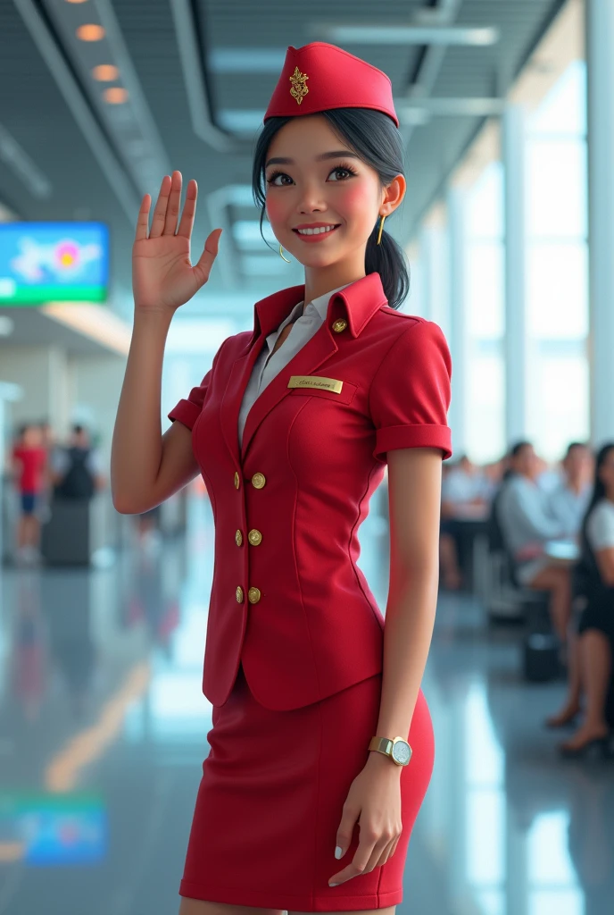 Disney future career one girl as flight attendants with Philippines mabuhay gestures