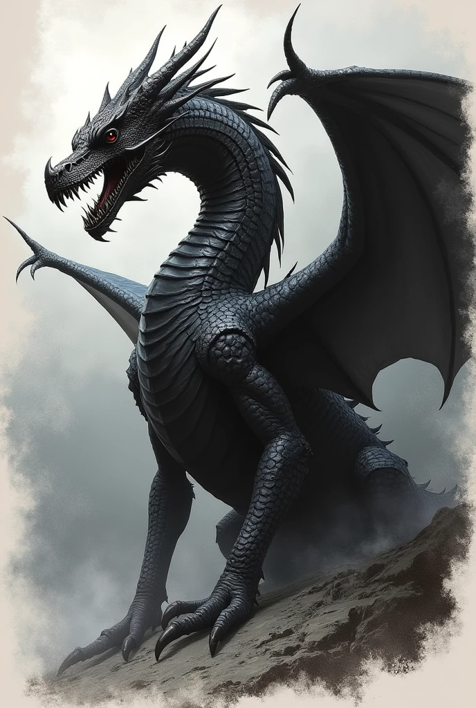 Create sketch of drogon from game of thrones