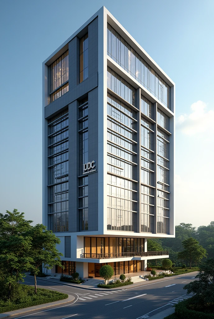 Make an attractive image for united districts club limited which is situated in Bangladesh. This club is 10 stored building. Please make an image covered it with club logo. In the logo you put UDC.
Please redesign the building and on the building you show Logo UDC