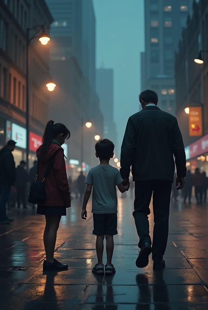 A boy is waiting for his girlfriend but she is going with her father infront of that boy, make this as image