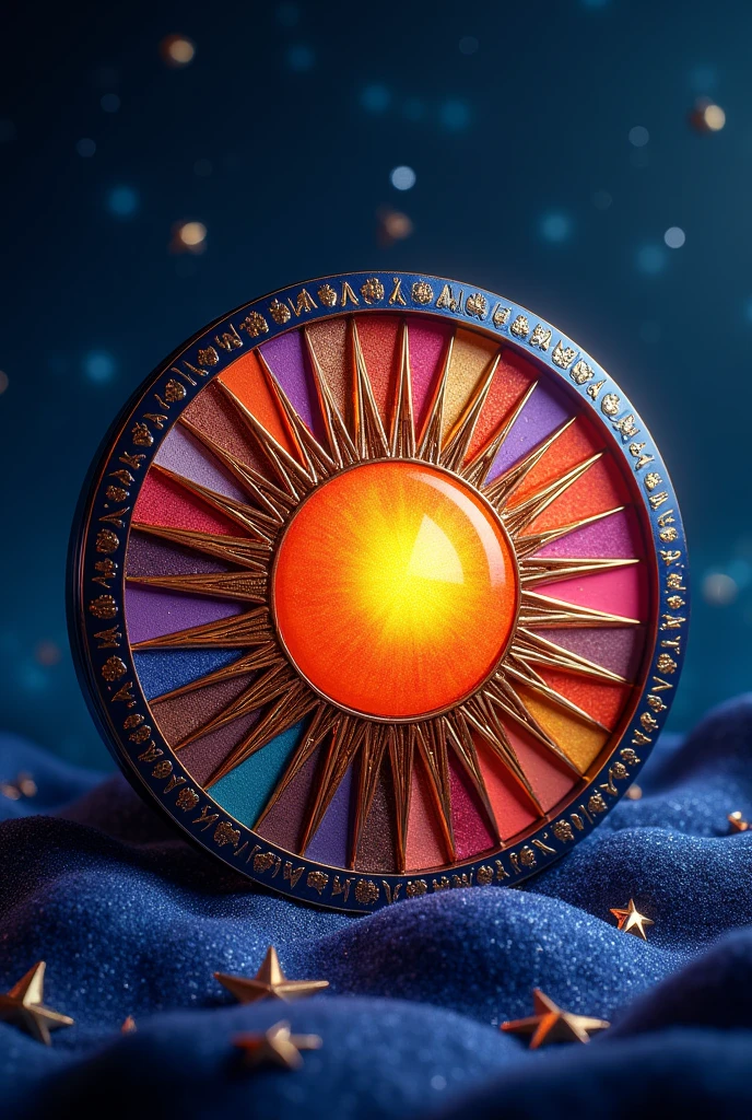 sun-shaped eyeshadow palette packaging