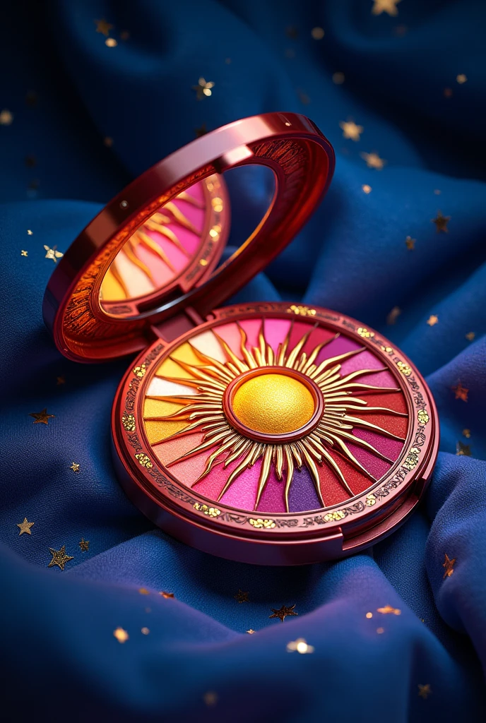 sun-shaped eyeshadow palette packaging