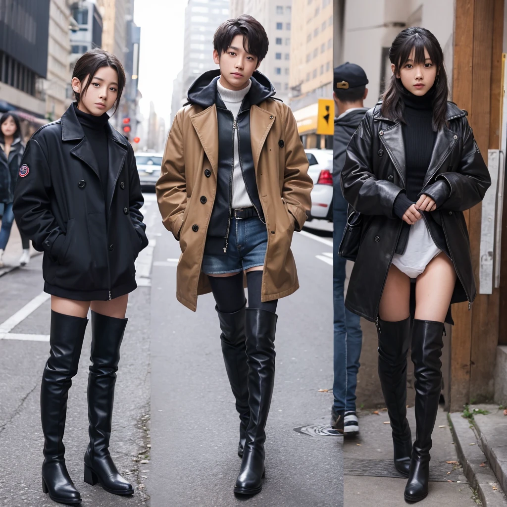15 years old、boy、Thigh-high boots、dick