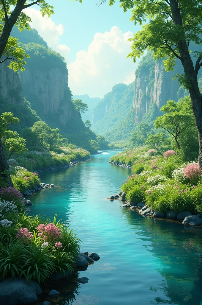 A river and plants around it