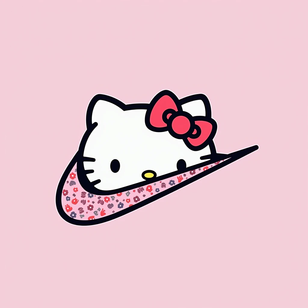 Nike logo with in Hello Kitty without background