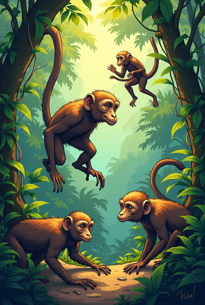 A comic about spider monkey conservation awareness