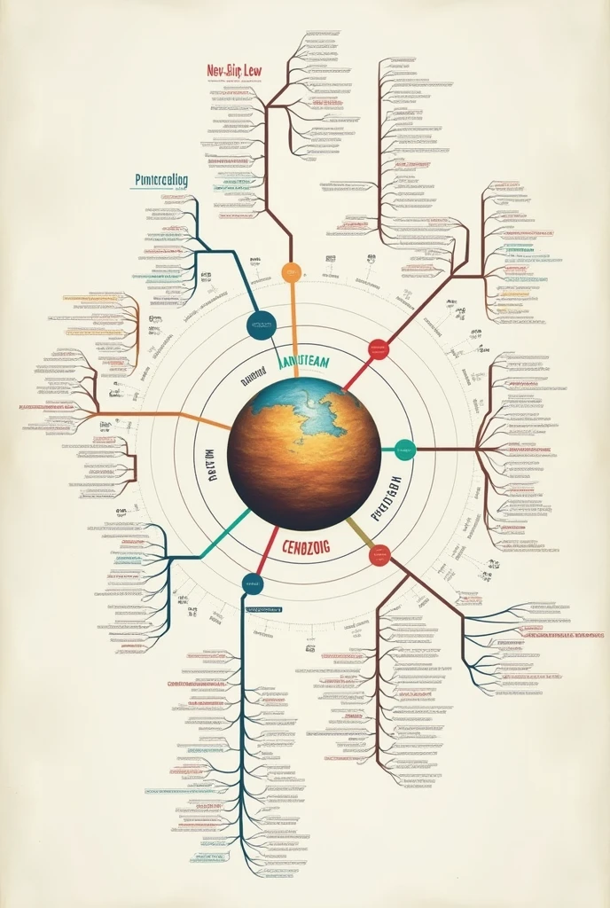 Portuguese mind map, comment on the topics
Theme: geological time

topics: 
Hadean;
Archaen;
Proterozoic;
 Mesozoic;
 Cenozoic;