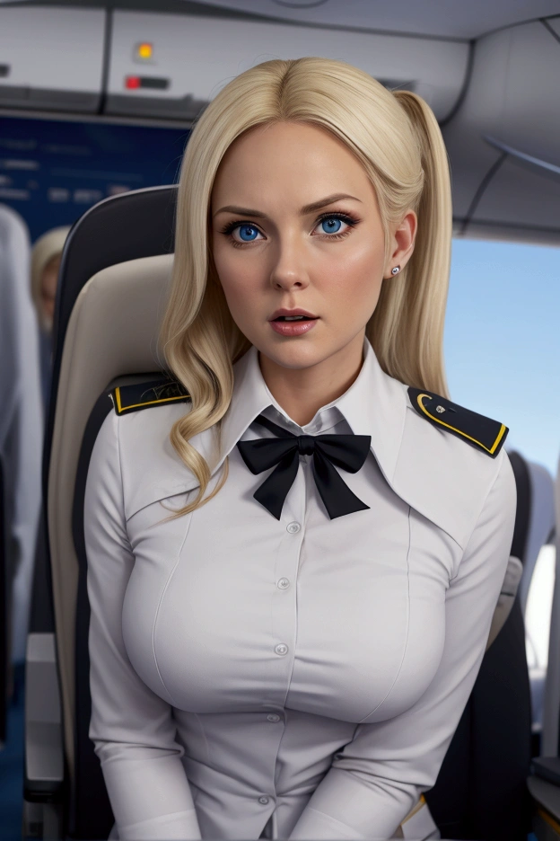 A white, blonde flight attendant terrified by a black passenger
