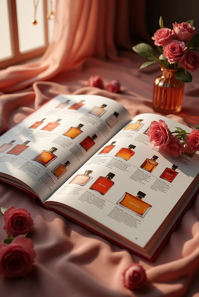 Perfume catalog with descriptions of over 30 items per page