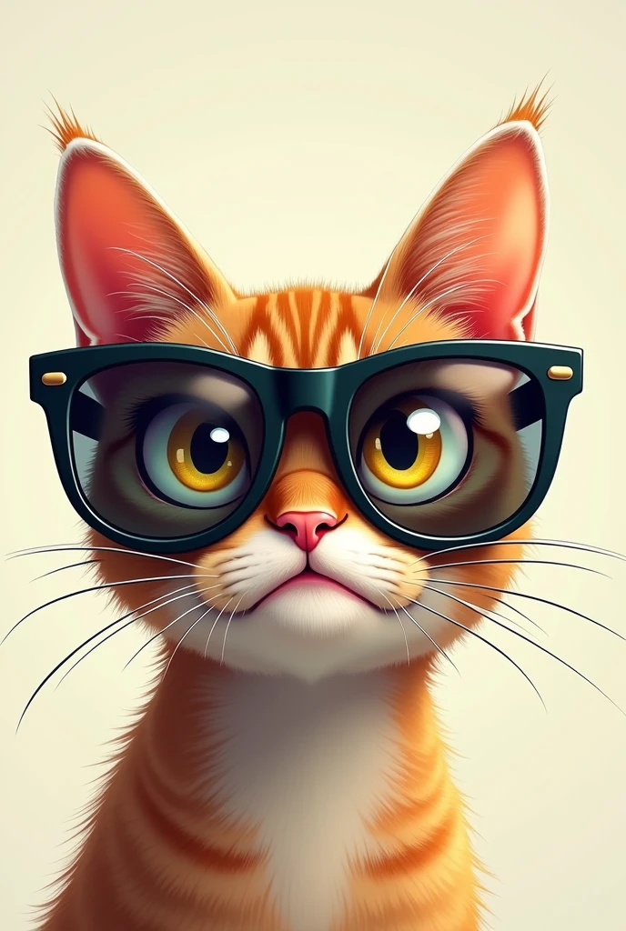 A cute cat eye covered a sunglass reaction angry