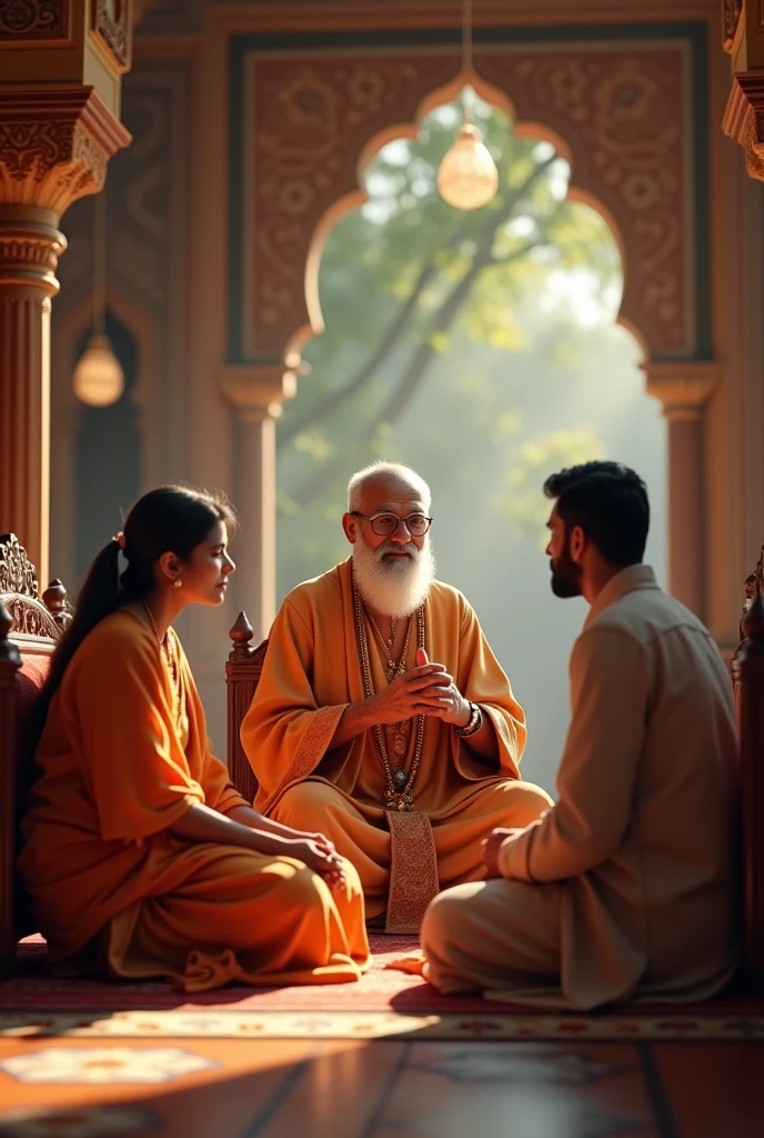 The priest talking to husband and wife ai images 3d quality indian style same images fear adding