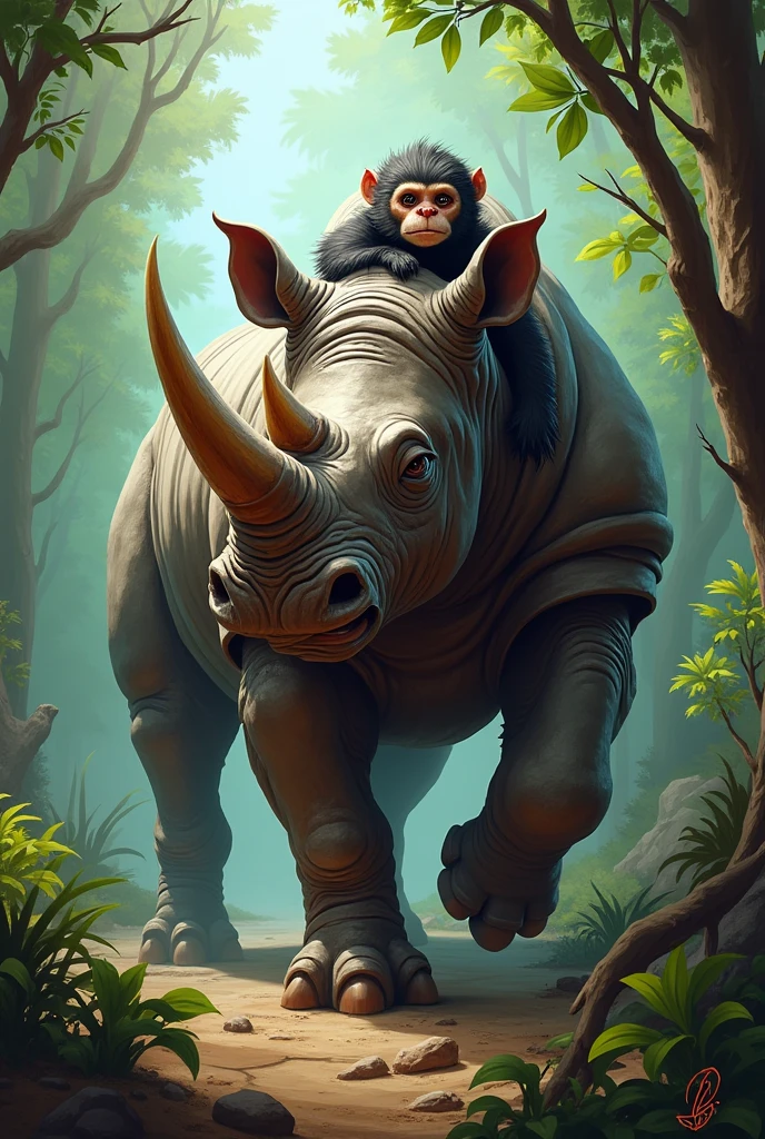 Rhinosaures and a monkey combined