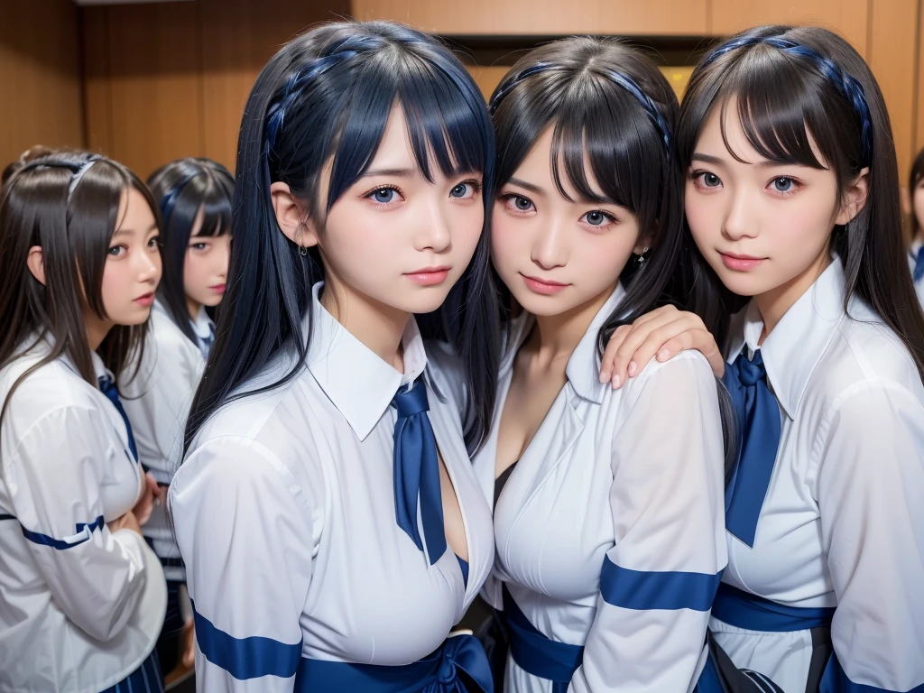 (((clone girls Real art, Highest quality, Ultra-high resolution, Realistic, RAW Photos, 8k, Real photograph: 1.6))), (((日本人high school girl, ))) , Beautiful detailed, Beautiful Face, (((Cute Smile))), Japanese beautiful skin, (((Black Hair, Semi-long hair))), (((Summer Girls' School Uniform))), (((White shirt, Blue check mini skirt))), (((Big Breasts: 1.6))), Super Real, Soft Light, ((((((((Extremely detailed depiction, 一人のhigh school girl, clone girls)))))))), (((((6+girls: 1.99))))), (((((high school girl, Very detailed, perfect identical faces, Perfect identical height, Perfect matching outfit, Perfect matching hairstyle, 完璧な同じBig Breasts: 1.99))))), (((100人のhigh school girl: 1.8))), (((high school girlのみ))), ((((100人high school girlに囲まれる)))), ((10,000 people, 数百万人のhigh school girlが集まる)), ((extensiive, congestion, Intensive)), (((((wide and top view)))))