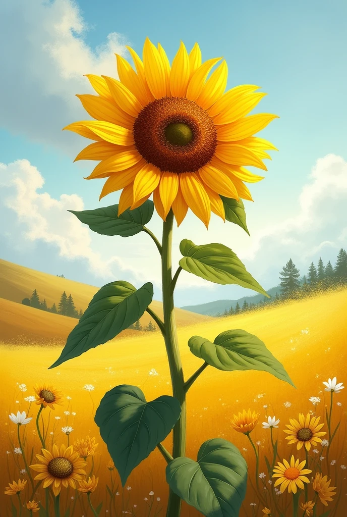 Sunflower in the wind